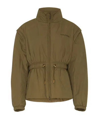Isabel Marant Étoile Long Sleeve Cotton Coat In Khaki