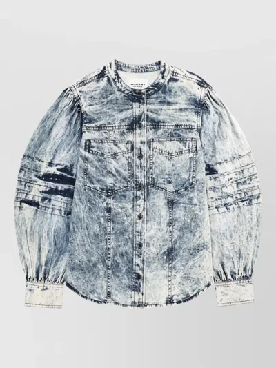 Isabel Marant Étoile Long Sleeve Denim Shirt Chest Pockets In Multi