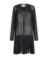 Isabel Marant Étoile Black Semi-transparent Midi Dress With Drawstring Waist In Black