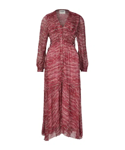 Isabel Marant Étoile Long Sleeve Dress In Red