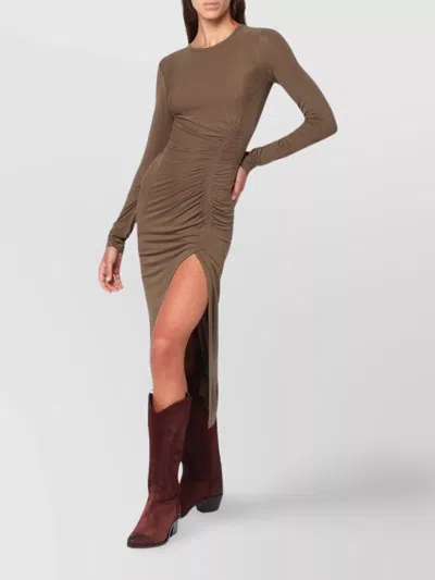 Isabel Marant Étoile Khaki Jelina Draped Jersey Dress Women In Green