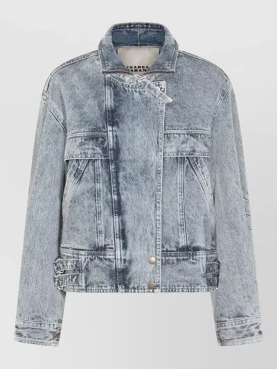 Isabel Marant Étoile Long Sleeve Jacket Front Pockets Adjustable Waist In Blue