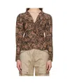 Isabel Marant Étoile Zekia Paisley Print Twist Front Top In Black
