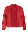 Isabel Marant Étoile Valda Shirt In Finely Worked Voile In Red