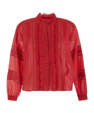 Isabel Marant Étoile Long Sleeve Shirt In Red