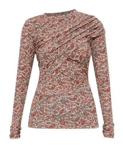 Isabel Marant Étoile Long Sleeve Top In Multi