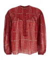 Isabel Marant Étoile Salika Printed Cotton-voile Blouse In Red