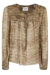 ISABEL MARANT ÉTOILE LONG-SLEEVED BLOUSE WITH FRONT TIE CLOSURE