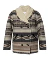 Isabel Marant Étoile Dorcas Faux Shearling-trimmed Peacoat In Nude