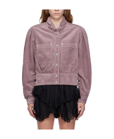Isabel Marant Étoile Long-sleeved Corduroy Casual Jacket In Gray