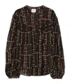 Isabel Marant Étoile Crewneck Long Sleeves Sheer Fabric Top In Black