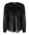 Isabel Marant Étoile 'plalia' Black Shirt With Pleated Details In Black