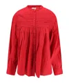 Isabel Marant Étoile Marant Etoile Women Plalia Biologic Cotton And Viscose Shirt In Red