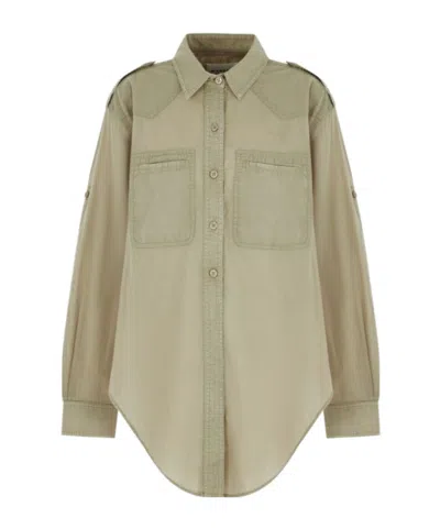 Isabel Marant Étoile Long-sleeved Shirt That Ties At The Front In Green