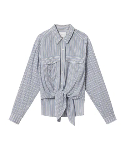 Isabel Marant Nath Striped Flap-pocket Shirt In Blue