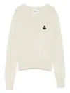 Isabel Marant Étoile Long-sleeved Sweater With Logo In Neutral
