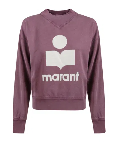Isabel Marant Étoile Logo-print Long-sleeve Sweatshirt In Purple