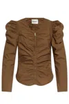Isabel Marant Étoile Long-sleeved Top In Brown