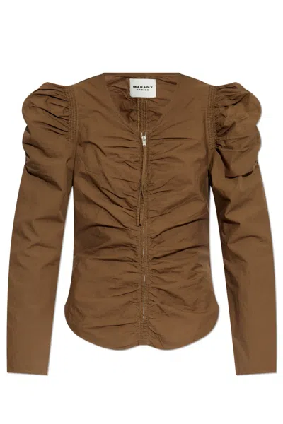 Isabel Marant Étoile Long-sleeved Top In Brown