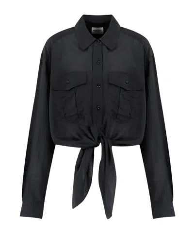 Isabel Marant Étoile Long-sleeved Tulle Shirt In Black