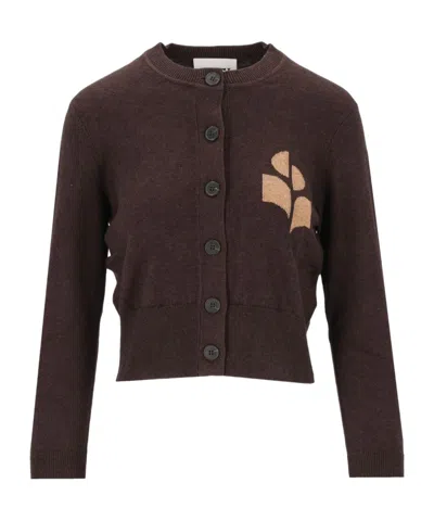 Isabel Marant Étoile Long-sleeved Knitted Cardigan In Brown