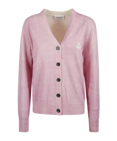 Isabel Marant Étoile Long-sleeved Knitted Cardigan In Pink