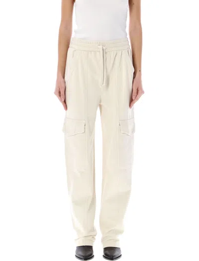 Isabel Marant Étoile Loose Fit Cotton Fleece Jogging Pants For Women In Beige In Ecru
