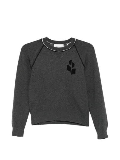Isabel Marant Étoile Loriby Logo-embroidered Raglan-sleeve Sweater In Grey