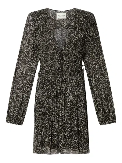 Isabel Marant Étoile Loriena Floral Mini Dress In Black
