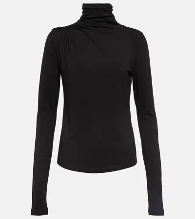 Isabel Marant Étoile Jersey Turtleneck Top In Black