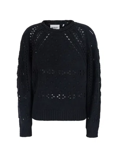 Isabel Marant Étoile Luce Bobble-knit Pointelle-trim Sweater In Black