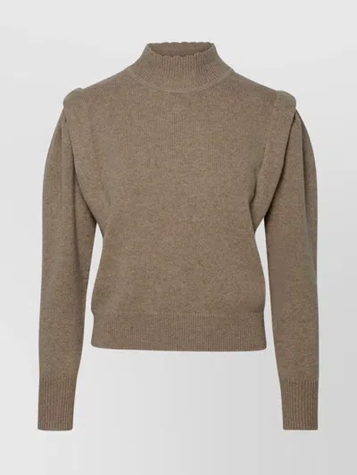 Isabel Marant Étoile Lucile Beige Wool Turtleneck Jumper In Brown