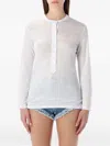 Isabel Marant Étoile Lucy Serafino Long Sleeve Sheer Top In White