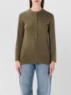 Isabel Marant Étoile Lucy Serafino Long Sleeves Round Neck Tshirt In Green