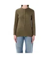 Isabel Marant Étoile Lucy Serafino Long Sleeves Round Neck Tshirt In Brown
