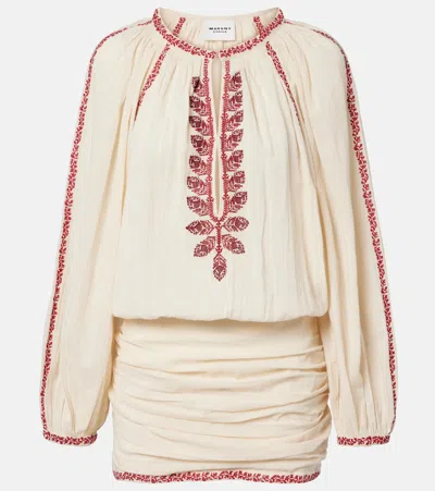 Isabel Marant Étoile Ludy Pleated Mini Dress In Neutral