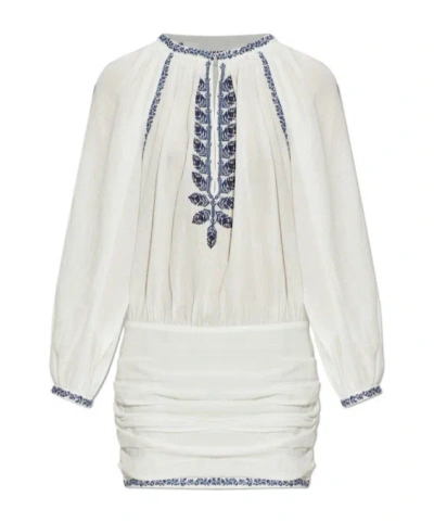 Isabel Marant Étoile Ludy Embroidered Mini Dress In White