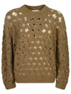 Isabel Marant Étoile Isabel Marant Etoile Aurelia Camel Sweater With Braid Drawing In Brown