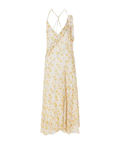 Isabel Marant Étoile Luxie Ruffled Chiffon Dress In Yellow