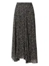 Isabel Marant Étoile Lycia Floral-print Midi Skirt In Black