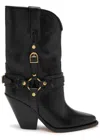 Isabel Marant Étoile Lyka 90 Leather Mid-calf Boots In Black