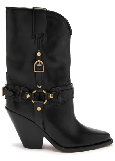 Isabel Marant Étoile Lyka 90 Leather Mid-calf Boots In Black