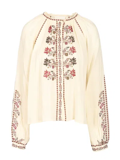 Isabel Marant Étoile Lynne-gb Tops Beige In Multi
