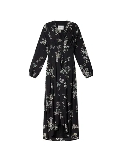 Isabel Marant Étoile Lynoa Floral-print Maxi Dress In Black
