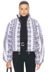 Isabel Marant Étoile Marie Printed Teddy Half-zip Sweater In Ecru & Purple