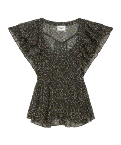 Isabel Marant Étoile Madrana Organic-cotton Blouse In Black