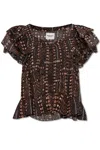 Isabel Marant Étoile Madrana Tiered Sleeve Blouse In Faded Black