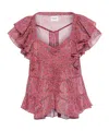 Isabel Marant Étoile Madrana Ruffled Printed Cotton Top In Pink
