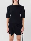 Isabel Marant Étoile Maelis Crew Neck T Shirt Puff Sleeves In Black