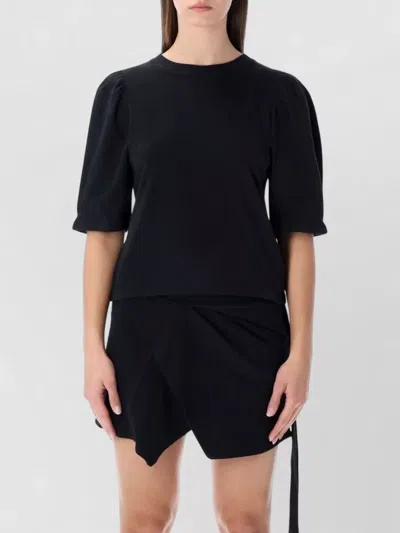 Isabel Marant Étoile Maelis Crew Neck T Shirt Puff Sleeves In Black